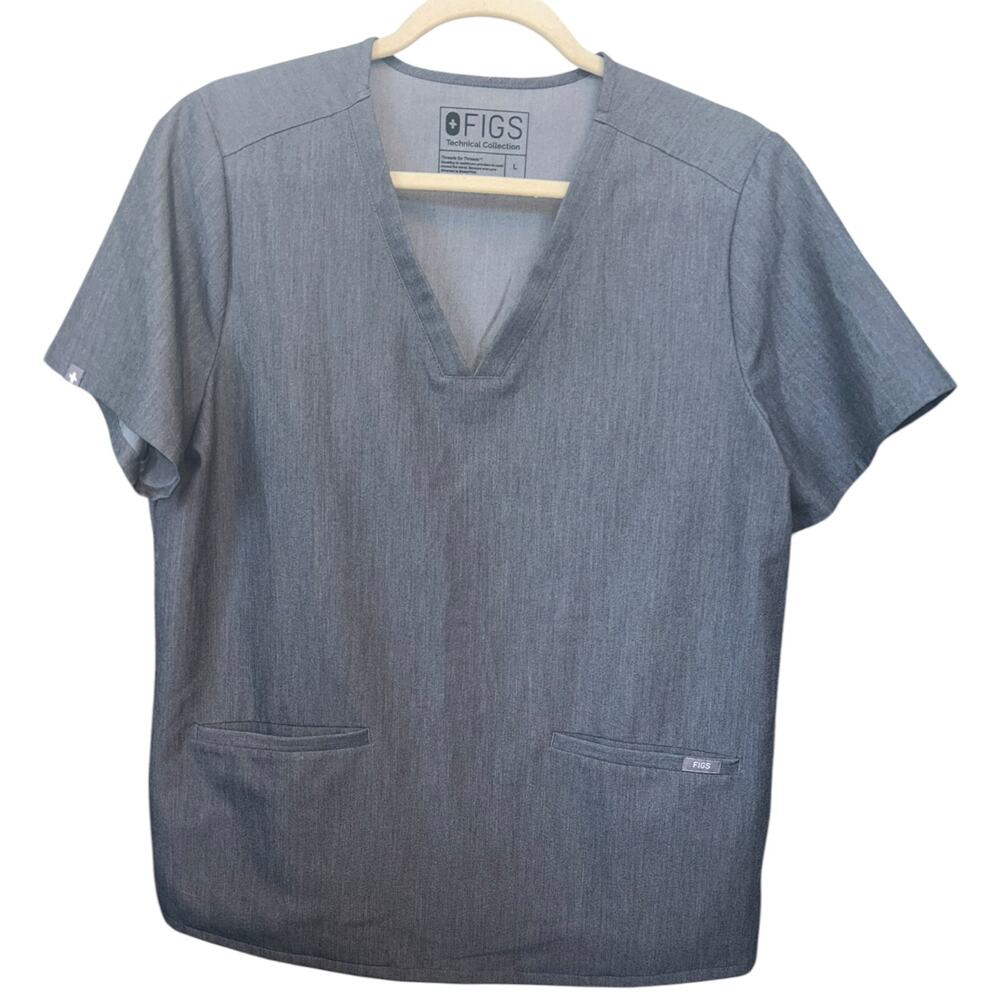 NEW Figs Graphite Casma FionX 3 Pocket Scrub Top Women’s Size Large